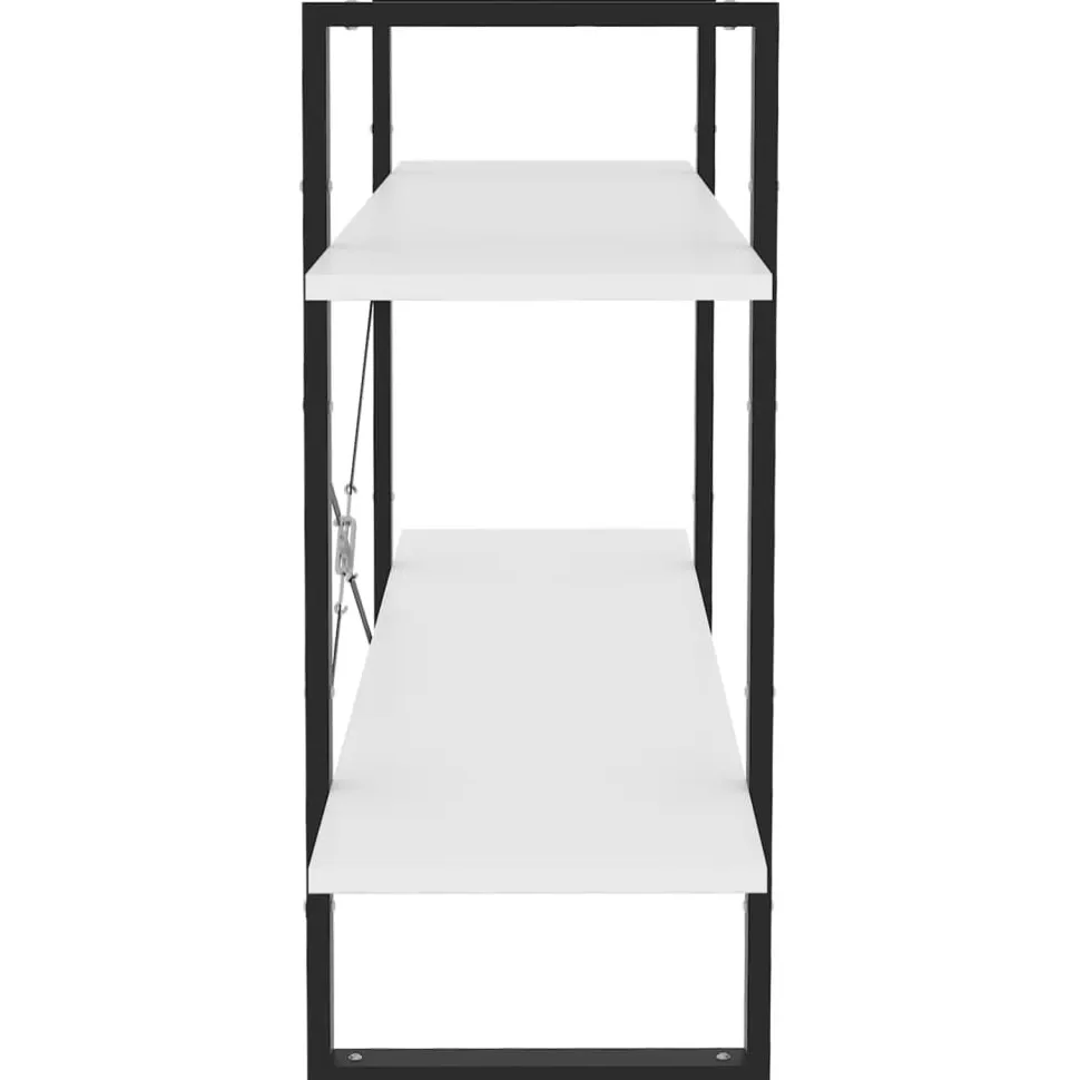 2-tasoinen kirjahylly 100x30x70 cm lastulevy harmaa