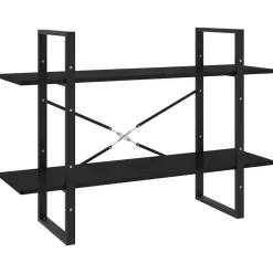 2-tasoinen kirjahylly 100x30x70 cm lastulevy harmaa