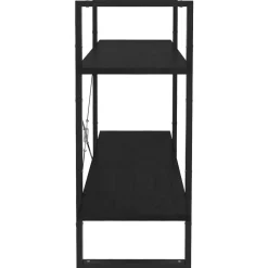 2-tasoinen kirjahylly 100x30x70 cm lastulevy harmaa
