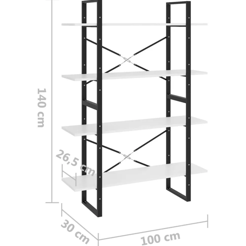 2-tasoinen kirjahylly 100x30x70 cm lastulevy harmaa