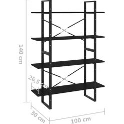 2-tasoinen kirjahylly 100x30x70 cm lastulevy harmaa