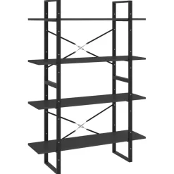 2-tasoinen kirjahylly 100x30x70 cm lastulevy harmaa