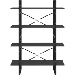 2-tasoinen kirjahylly 100x30x70 cm lastulevy harmaa
