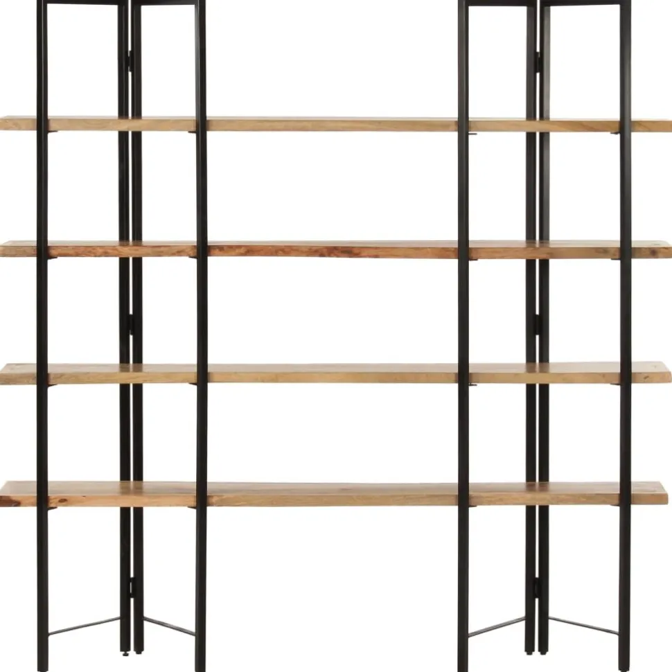 4-tasoinen kirjahylly 160x35x160 cm mangopuu