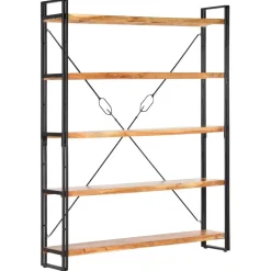 3-tasoinen kirjahylly 77x30x80 cm mangopuu ja rauta