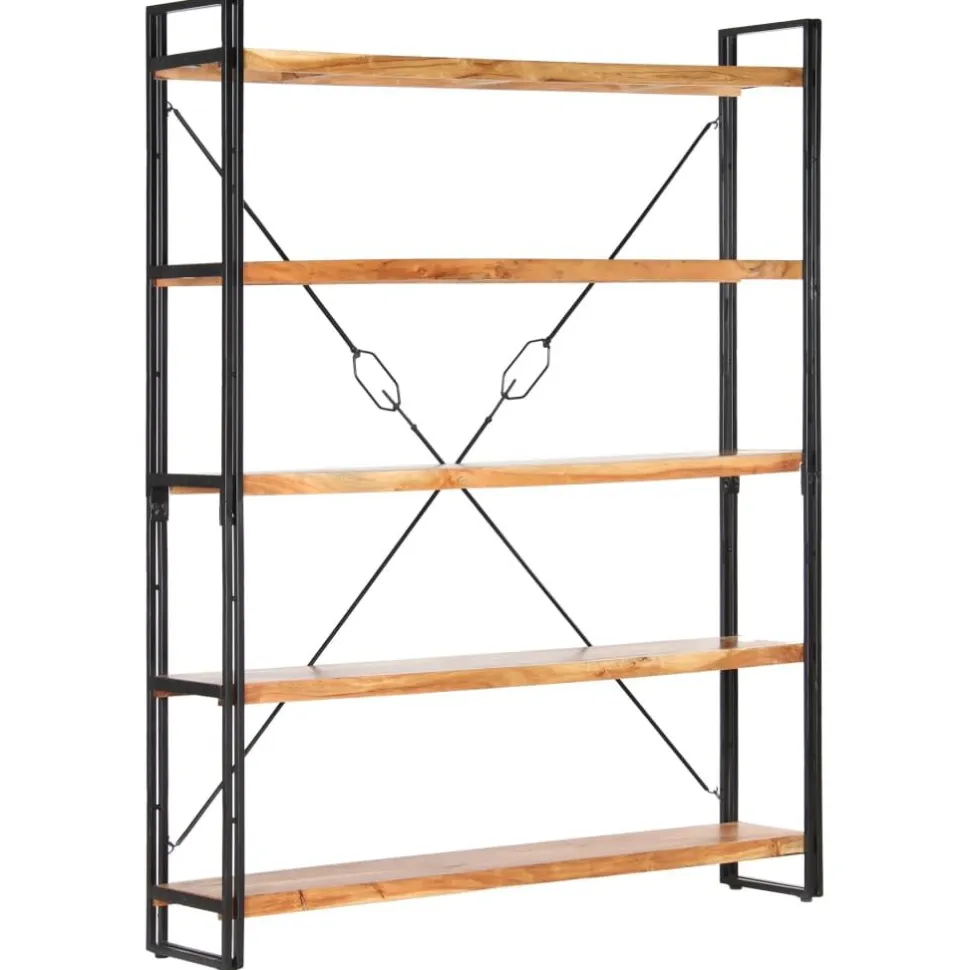 3-tasoinen kirjahylly 77x30x80 cm mangopuu ja rauta