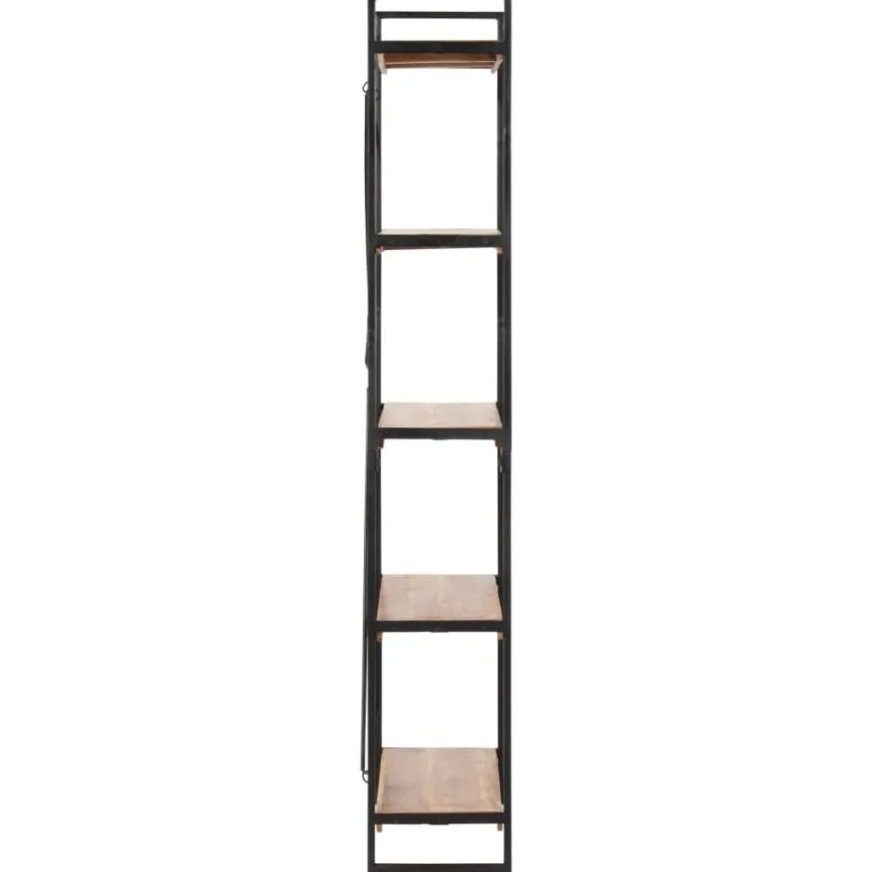 3-tasoinen kirjahylly 77x30x80 cm mangopuu ja rauta