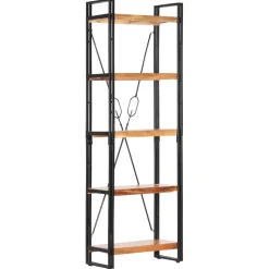 3-tasoinen kirjahylly 77x30x80 cm mangopuu ja rauta