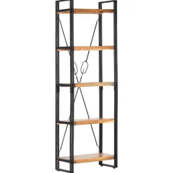 3-tasoinen kirjahylly 77x30x80 cm mangopuu ja rauta