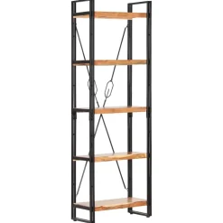3-tasoinen kirjahylly 77x30x80 cm mangopuu ja rauta
