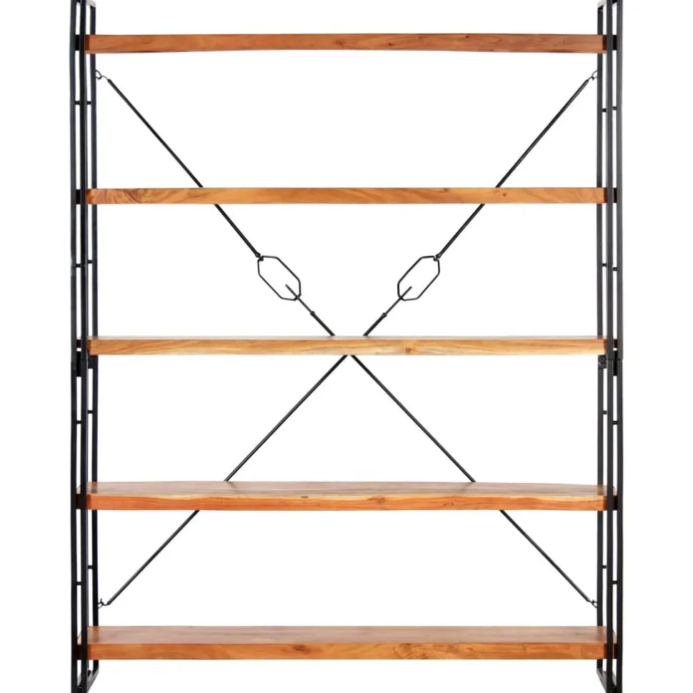 3-tasoinen kirjahylly 77x30x80 cm mangopuu ja rauta
