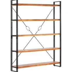 3-tasoinen kirjahylly 77x30x80 cm mangopuu ja rauta