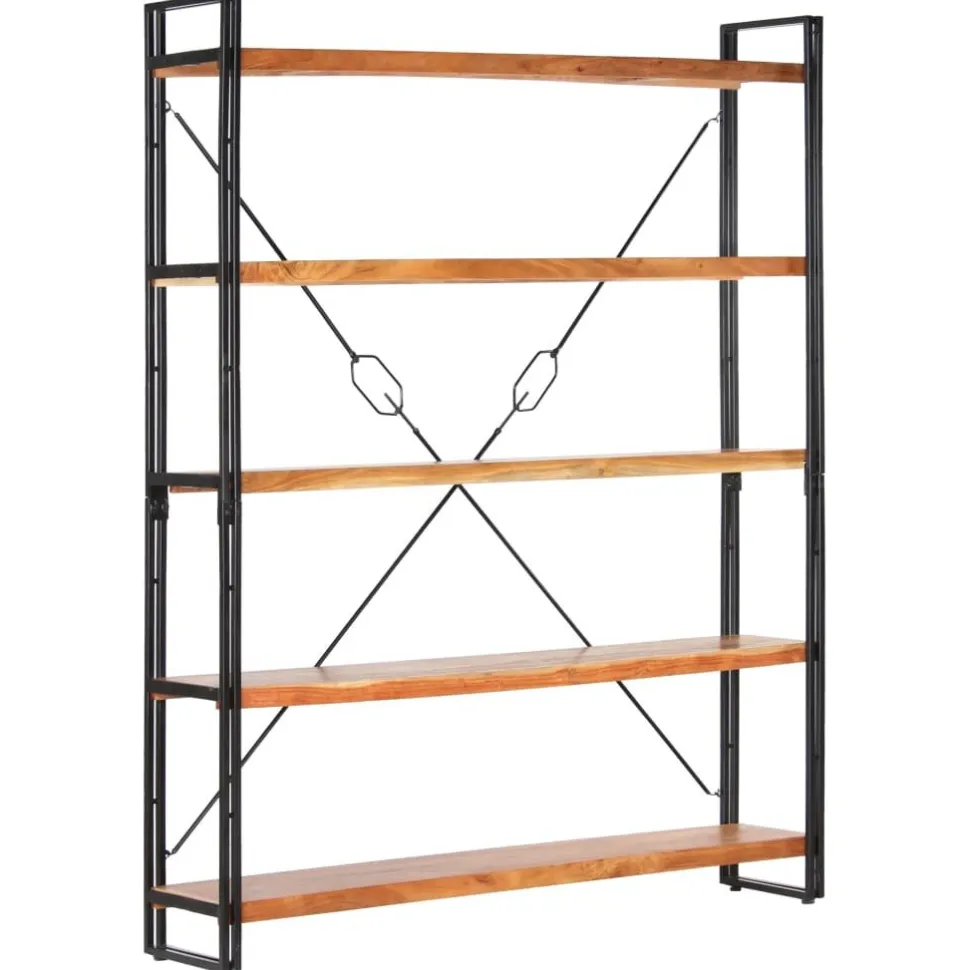 3-tasoinen kirjahylly 77x30x80 cm mangopuu ja rauta
