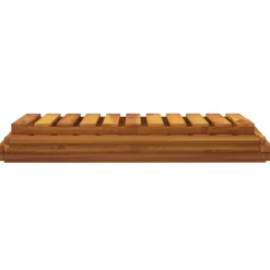 3-tasoinen taitettava hylly 43x31x63 cm akasiapuu ruskea