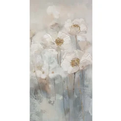 Taulu Home4You 60x120 cm, valkoiset kukat, beige