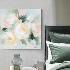 Taulu Home4You 100x100 cm, pastellinkukat, vaaleanpunainen