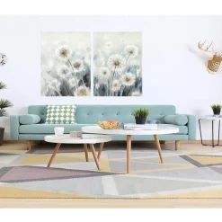 Taulu Home4You 60x80 cm, tuulen viemät voikukat, sininen