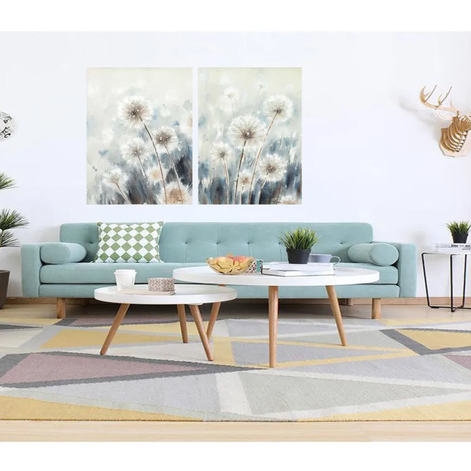Taulu Home4You 60x80 cm, tuulen viemät voikukat, sininen