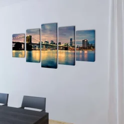 Taulusarja brooklynin silta jokimaisema 200 x 100 cm