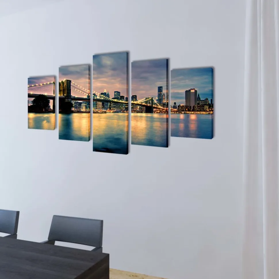 Taulusarja brooklynin silta jokimaisema 200 x 100 cm