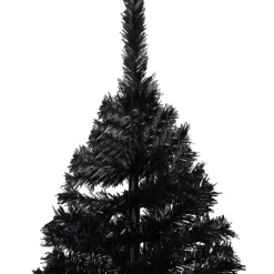 Tekojoulukuusi jalustalla, musta, 213cm, PVC