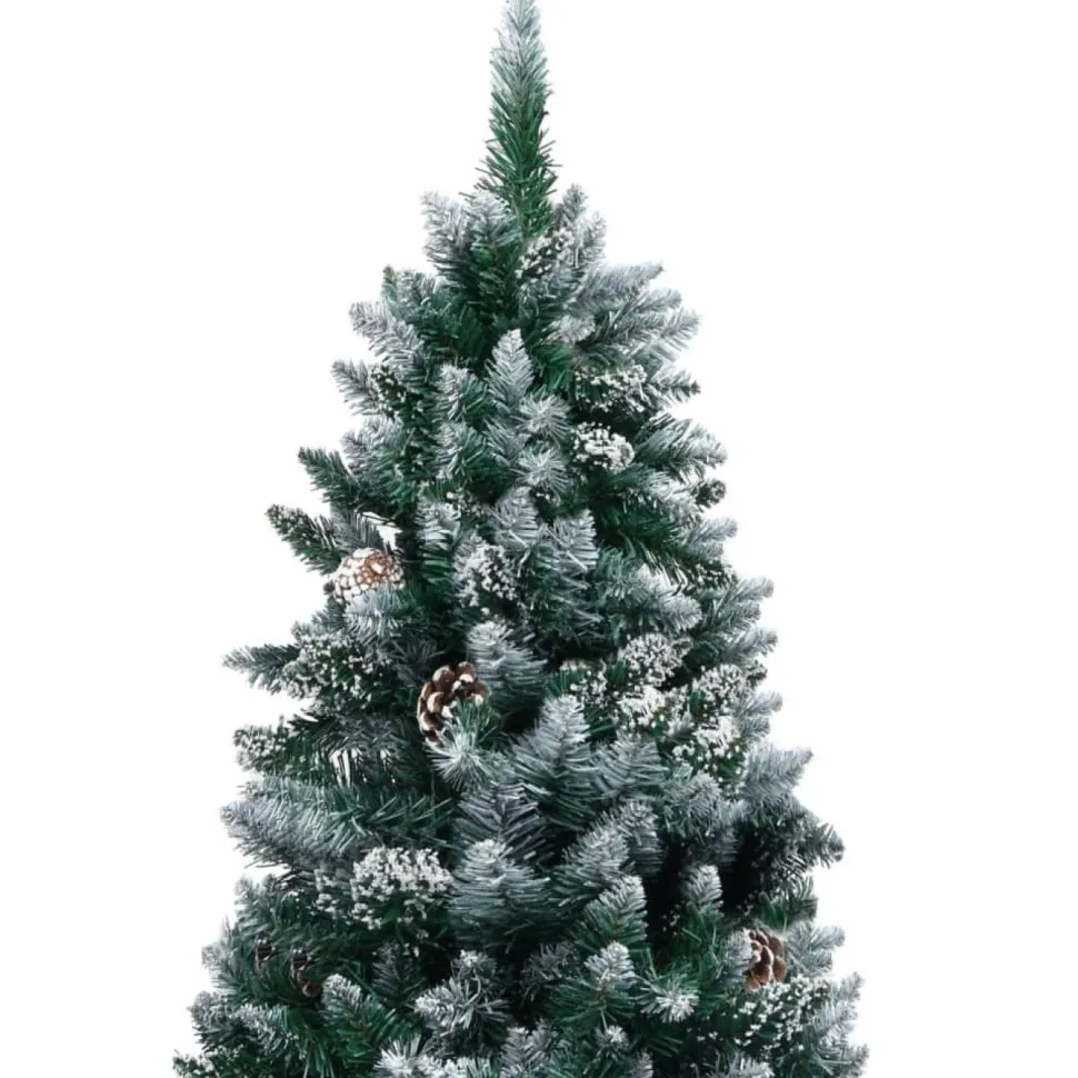 Tekojoulukuusi kävyillä ja valkoisella lumella, 150cm