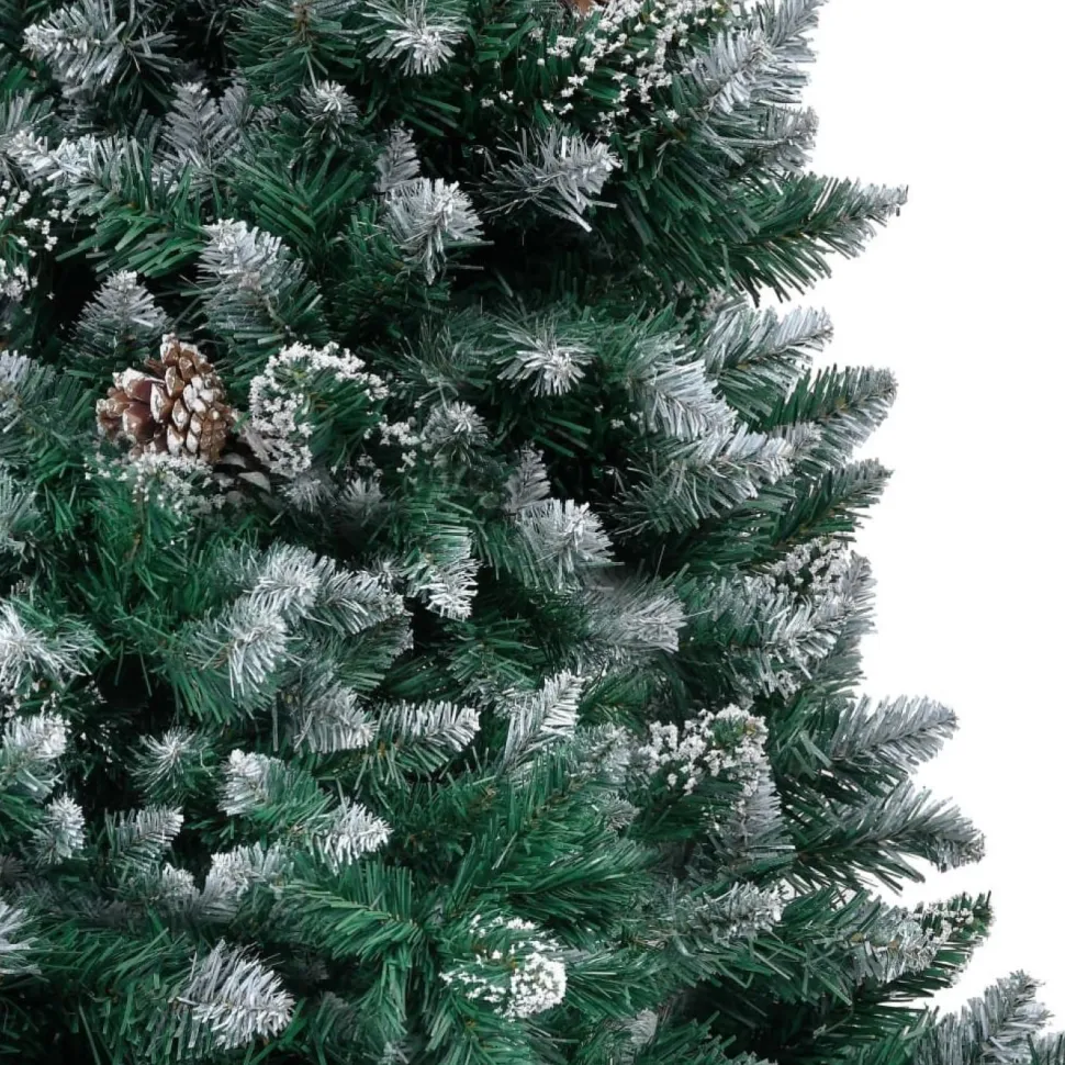 Tekojoulukuusi kävyillä ja valkoisella lumella, 150cm