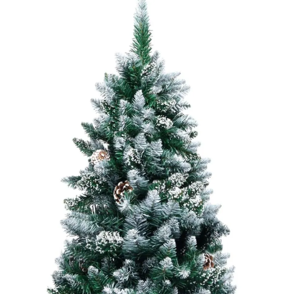 Tekojoulukuusi kävyillä ja valkoisella lumella, 210cm