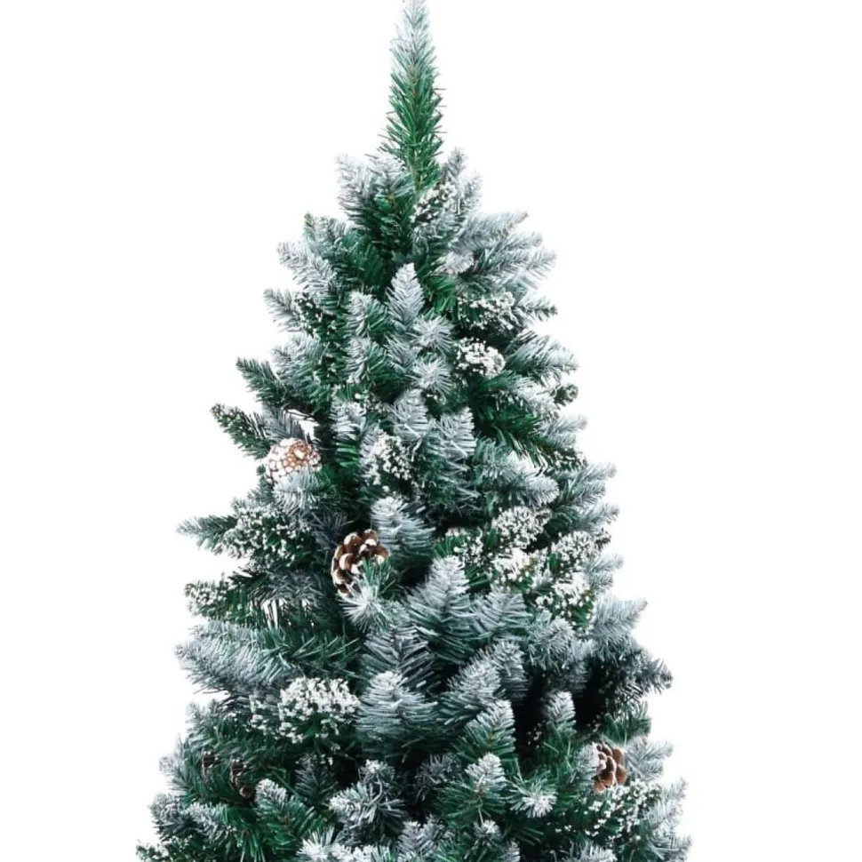 Tekojoulukuusi kävyillä ja valkoisella lumella, 240cm
