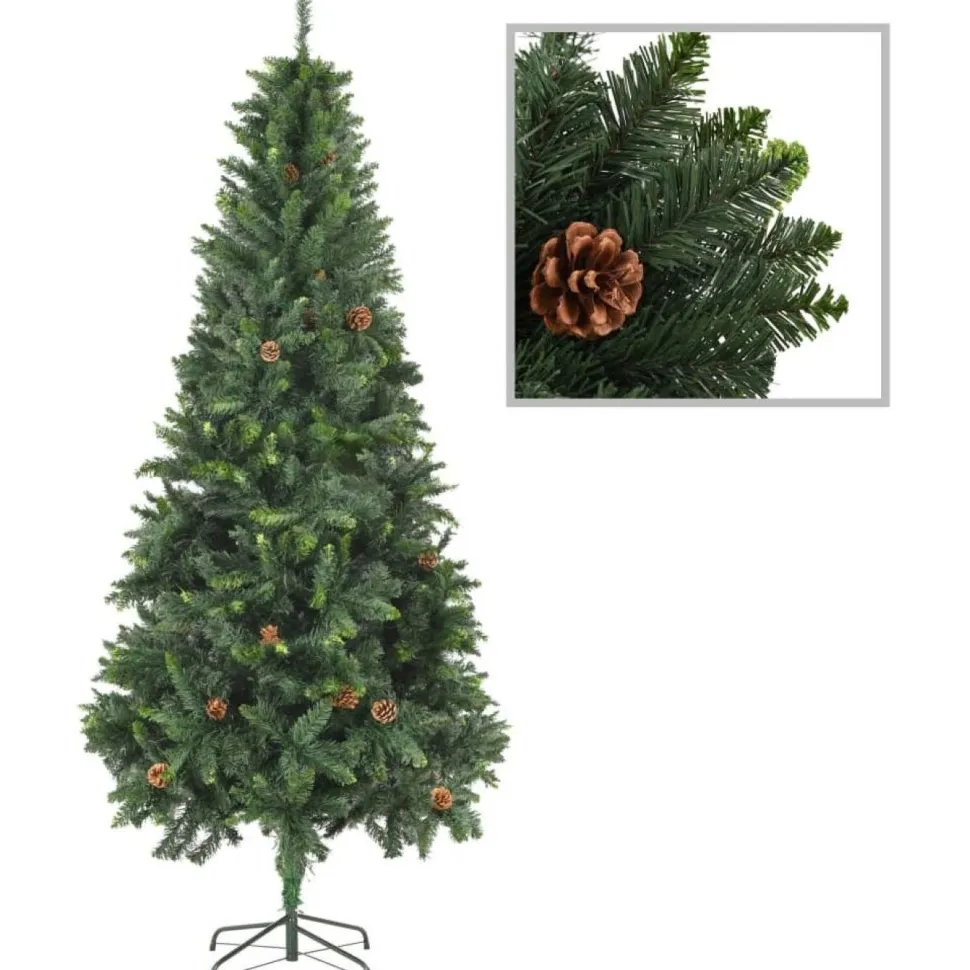 Tekojoulukuusi kävyillä, vihreä, 210cm