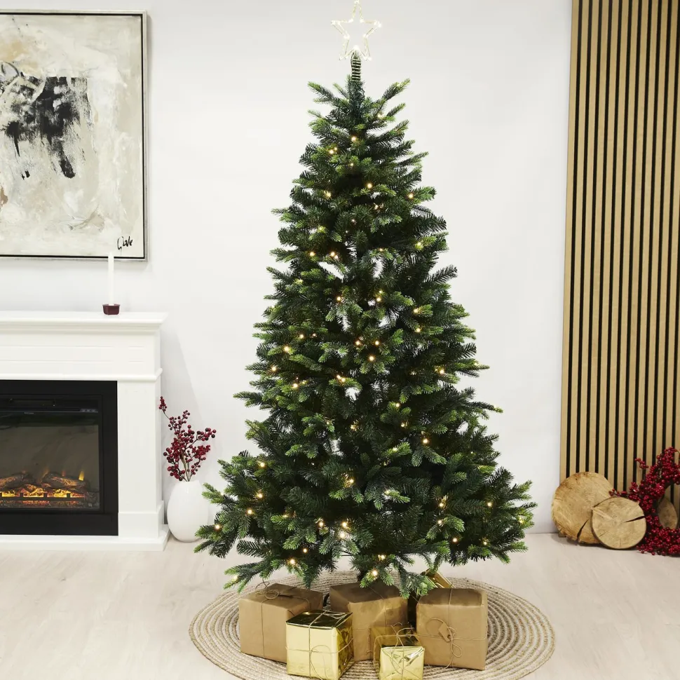 Tekojoulukuusi Nordic Winter Lifa 150cm PE/PVC valoilla ja latvatähdellä