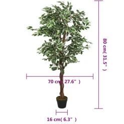 Tekokasvi viikunapuu, 378 lehteä, 80 cm, vihreä