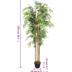 Tekokasvi bambupuu, 150 cm, 1095 lehteä