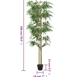 Tekokasvi bambupuu 180 cm, 1216 lehteä, vihreä