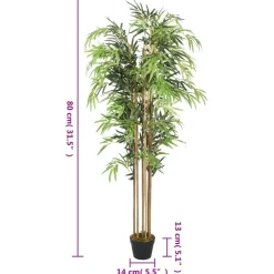 Tekokasvi bambupuu, 500 lehteä, 80 cm