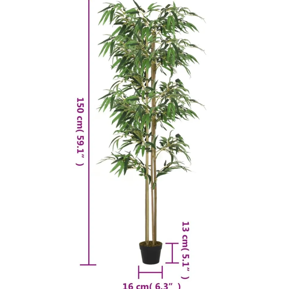 Tekokasvi bambupuu, 988 lehteä, 150 cm