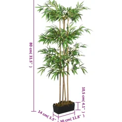 Tekokasvi bambupuu, 380 lehteä, 80 cm, vihreä
