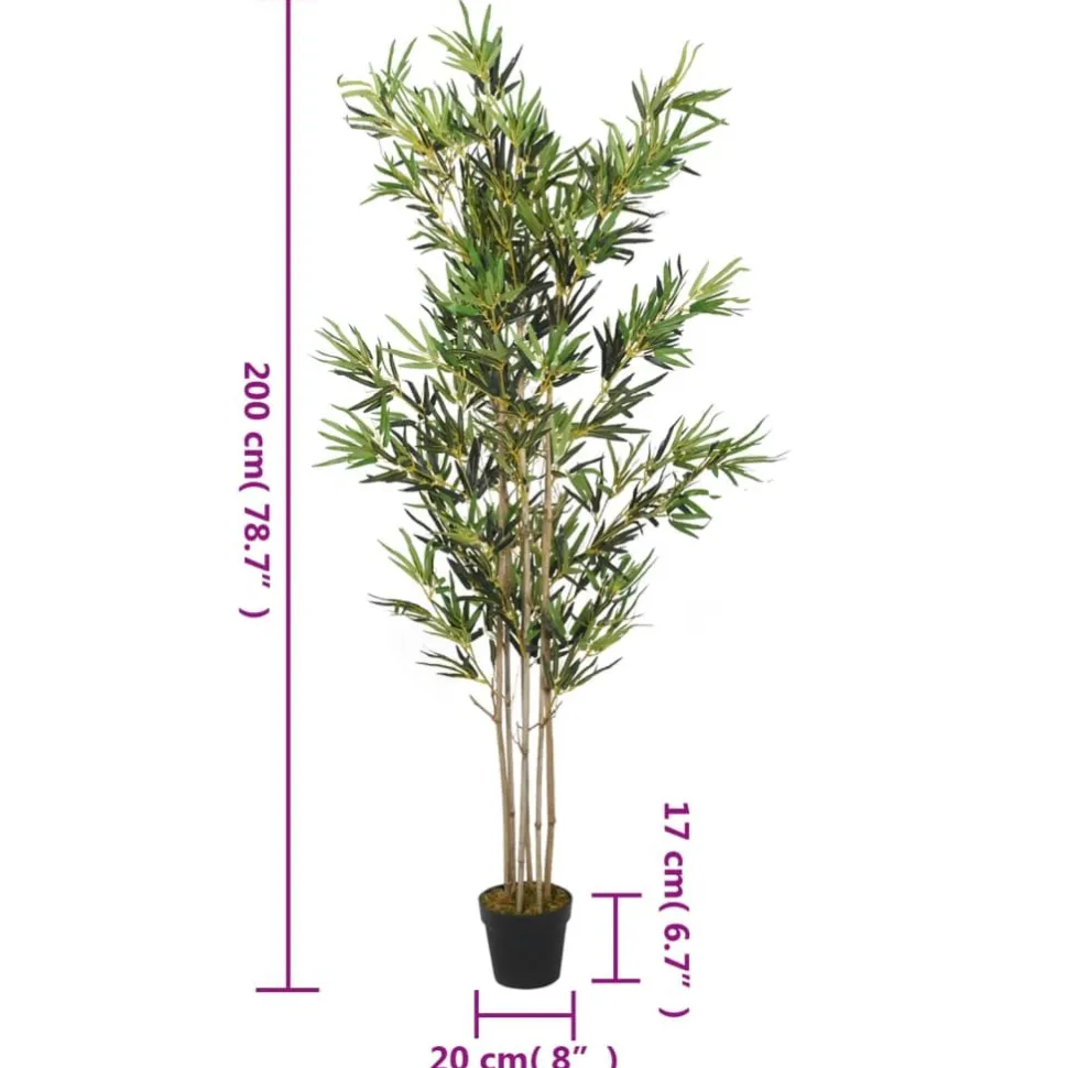 Tekokasvi bambupuu 1380 lehteä 200 cm vihreä