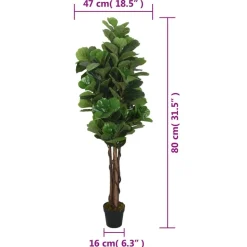 Tekokasvi lyyraviikuna 96 lehteä 80 cm vihreä