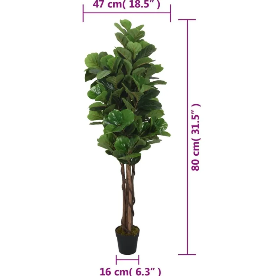 Tekokasvi lyyraviikuna 96 lehteä 80 cm vihreä