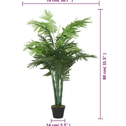 Tekokasvi palmupuu 18 lehteä 80 cm vihreä