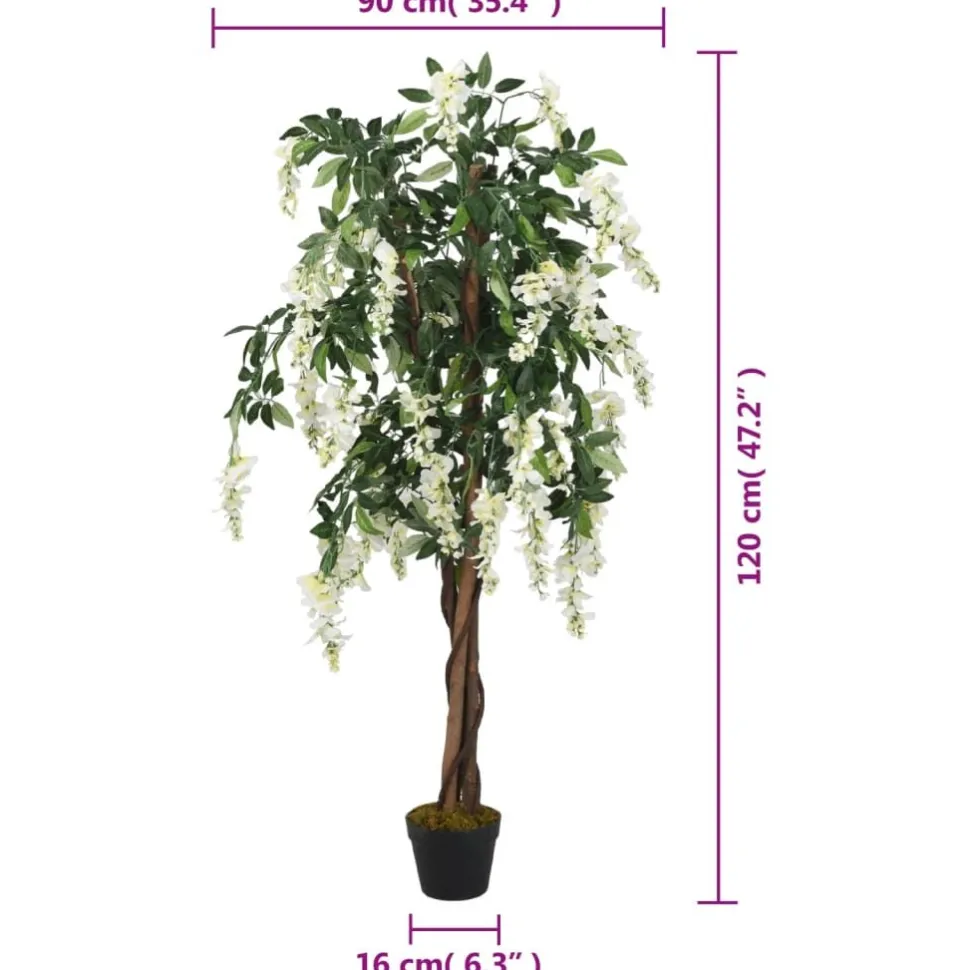 Tekokasvi sinisade 840 lehteä 120 cm vihreä ja valkoinen