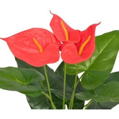 Tekokukka ruukulla flamingokukka 45cm punainen ja keltainen