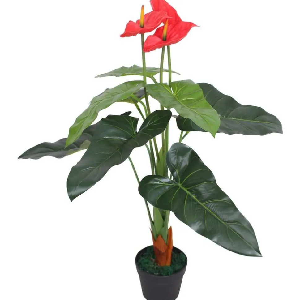 Tekokukka ruukulla flamingokukka 90 cm punainen ja keltainen