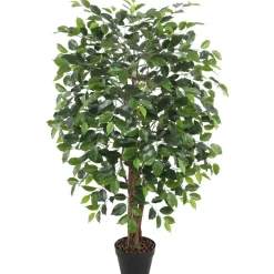 Tekopuu Home4You FICUS, K120 cm, musta ruukku, vihreä