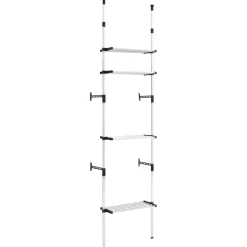 Teleskooppinen vaatekaappijärjestelmä hyllyillä alumiini 70cm