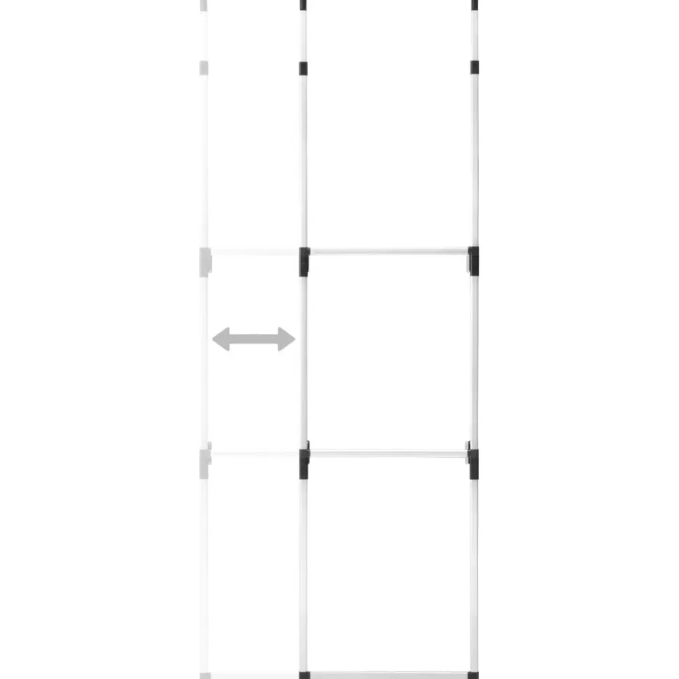 Teleskooppinen vaatekaappijärjestelmä 2 tangoilla alumiini 110cm