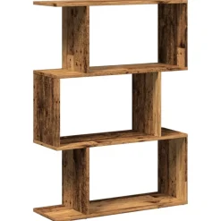 Tilanjakaja 3 tasoa vanha puu 70x24x97 cm tekninen puu (58118)
