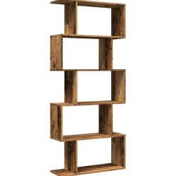 Tilanjakaja 5 tasoa vanha puu 70x24x161 cm tekninen puu (58100)
