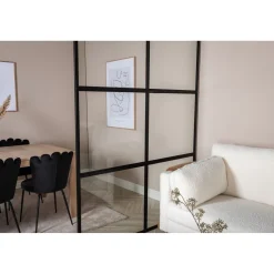 Tilanjakajaseinä Venture Home Leif, musta/lasi